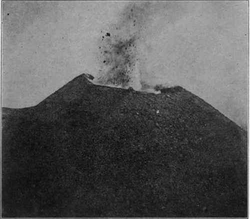 Crater of Vesuvius in moderate eruption.