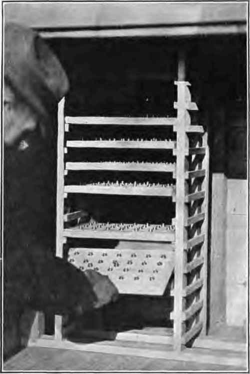 Interior view of detonating cap storage shed.