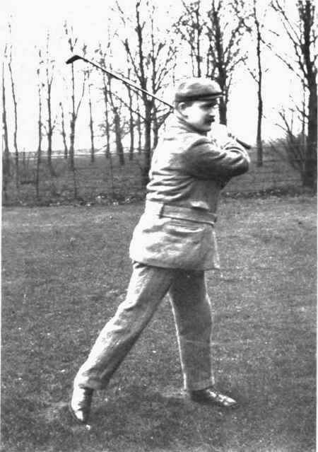 FINISH OF SWING FOR DRIVE AGAINST WIND.