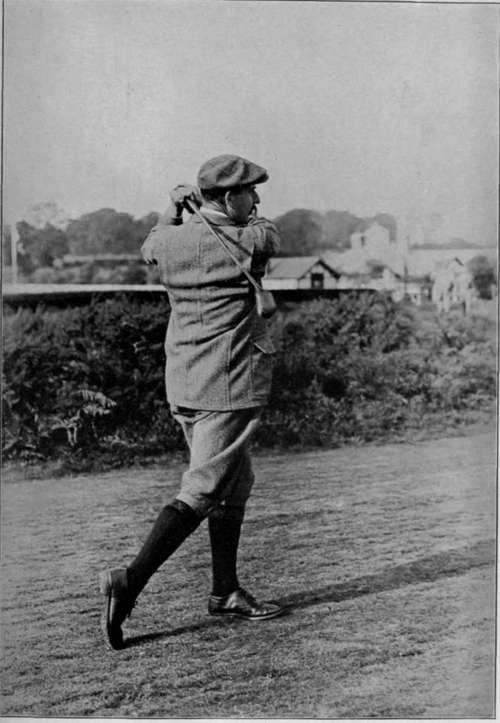 HARRY VARDON The finish of the drive   a little later than in Plate VI., showing the weight completely on the left foot.