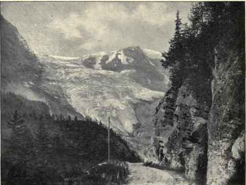 The Stelvio Road And One Of The Ortler Glaciers.