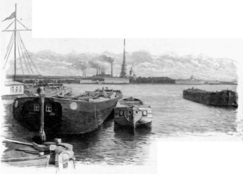 Lumber Boats On The Neva